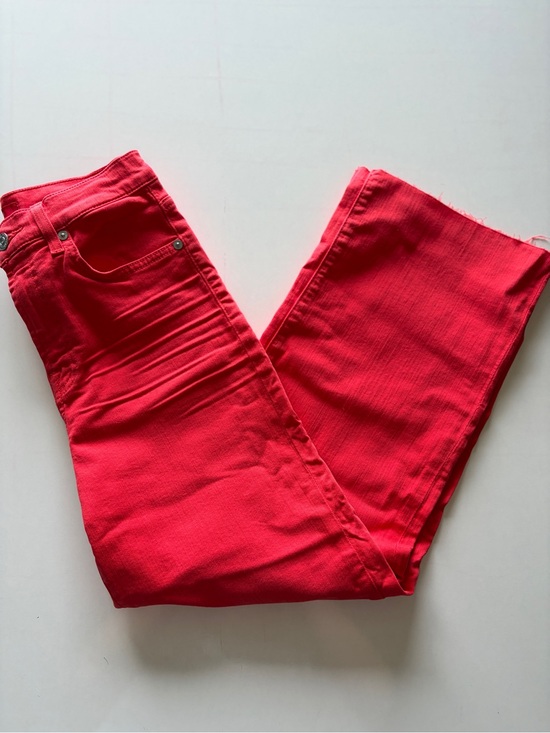 7 For All Mankind Denim - 7 for all mankind red wide leg cropped denim jeans high rise women’s size 26
